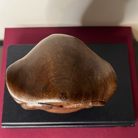 Hand Carved Solid Wooden Vintage Brown Great Horned Owl - Picture 5 of 7